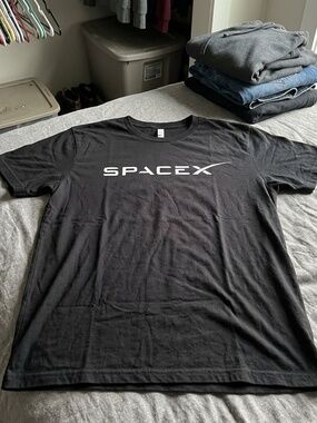 SpaceX Graphic Tee Minimalist Logo T-Shirt Black